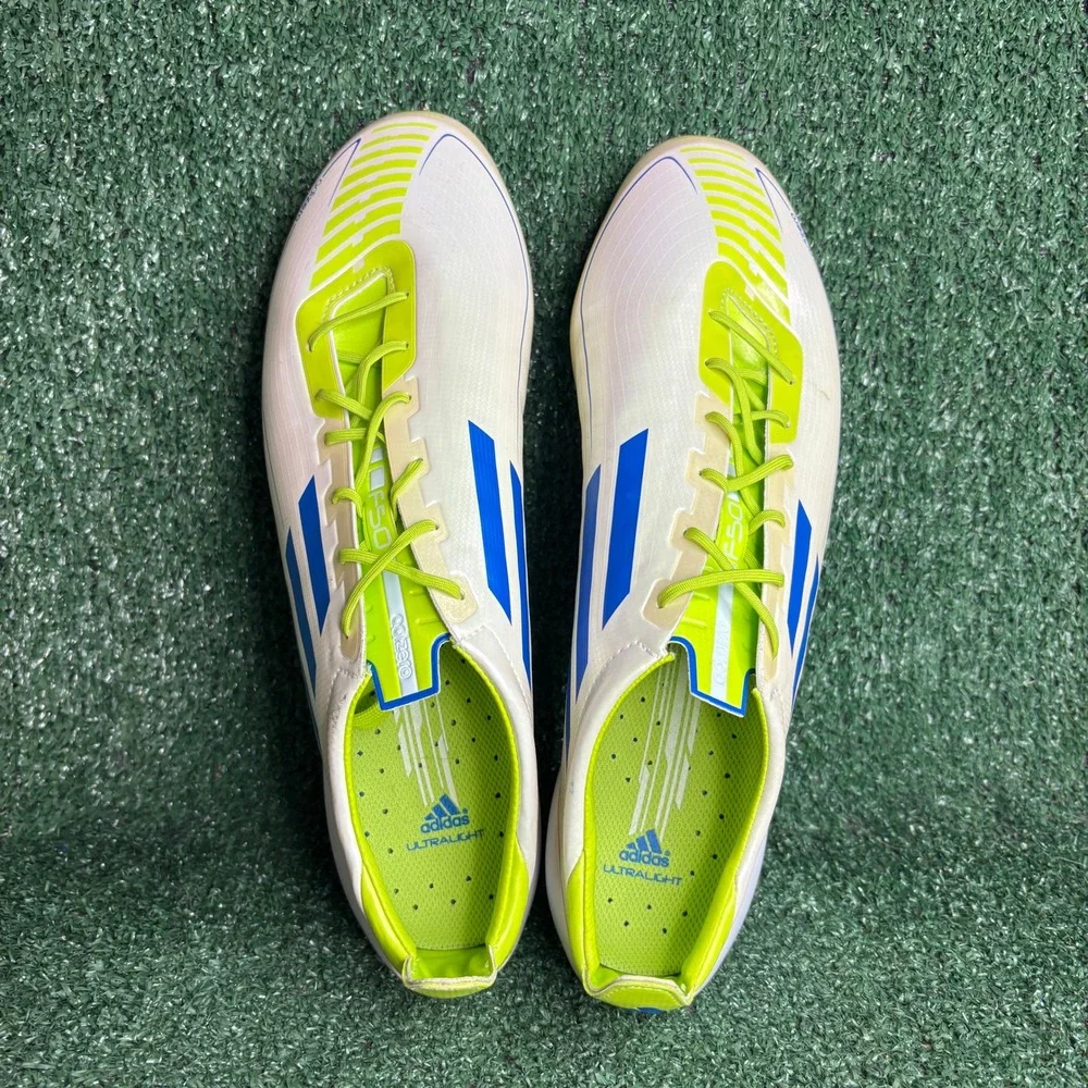 NEW‎ Adidas 2011 F50 Adizero Ultralight Football Boots White Blue Mens Size 13